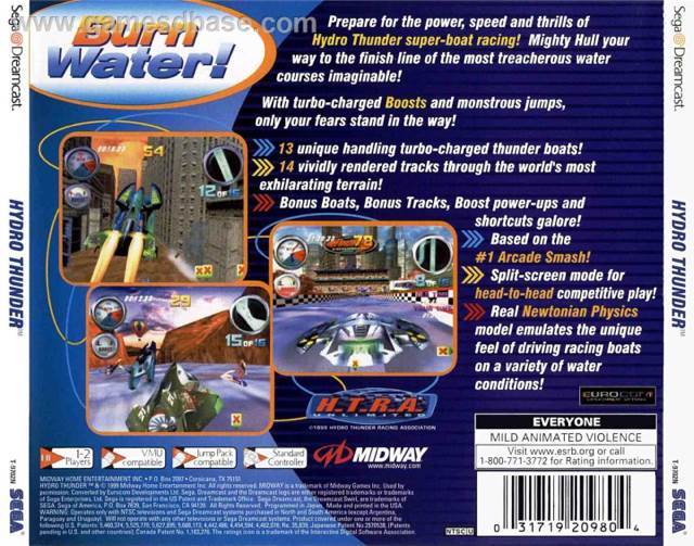 Hydro Thunder - Sega Dreamcast (Midway - 1-2) video game collectible [Barcode 031719209859] - Main Image 2