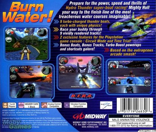 Hydro Thunder (Classics) - Sony PlayStation (Midway Games - 1-2) video game collectible [Barcode 5037930030369] - Main Image 2