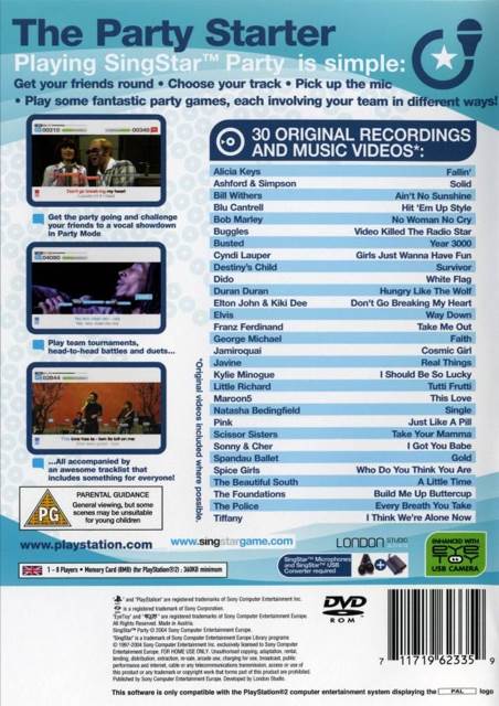SingStar Party - Sony PlayStation 2 (PS2) (Sony Computer Entertainnent - 1-8) video game collectible [Barcode 711719697848] - Main Image 2