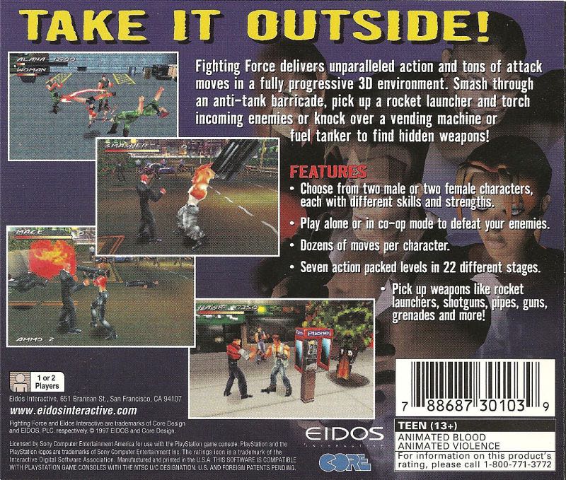 Fighting Force - Sony PlayStation (Eidos Interactive - 2) video game collectible [Barcode 5032921000918] - Main Image 2