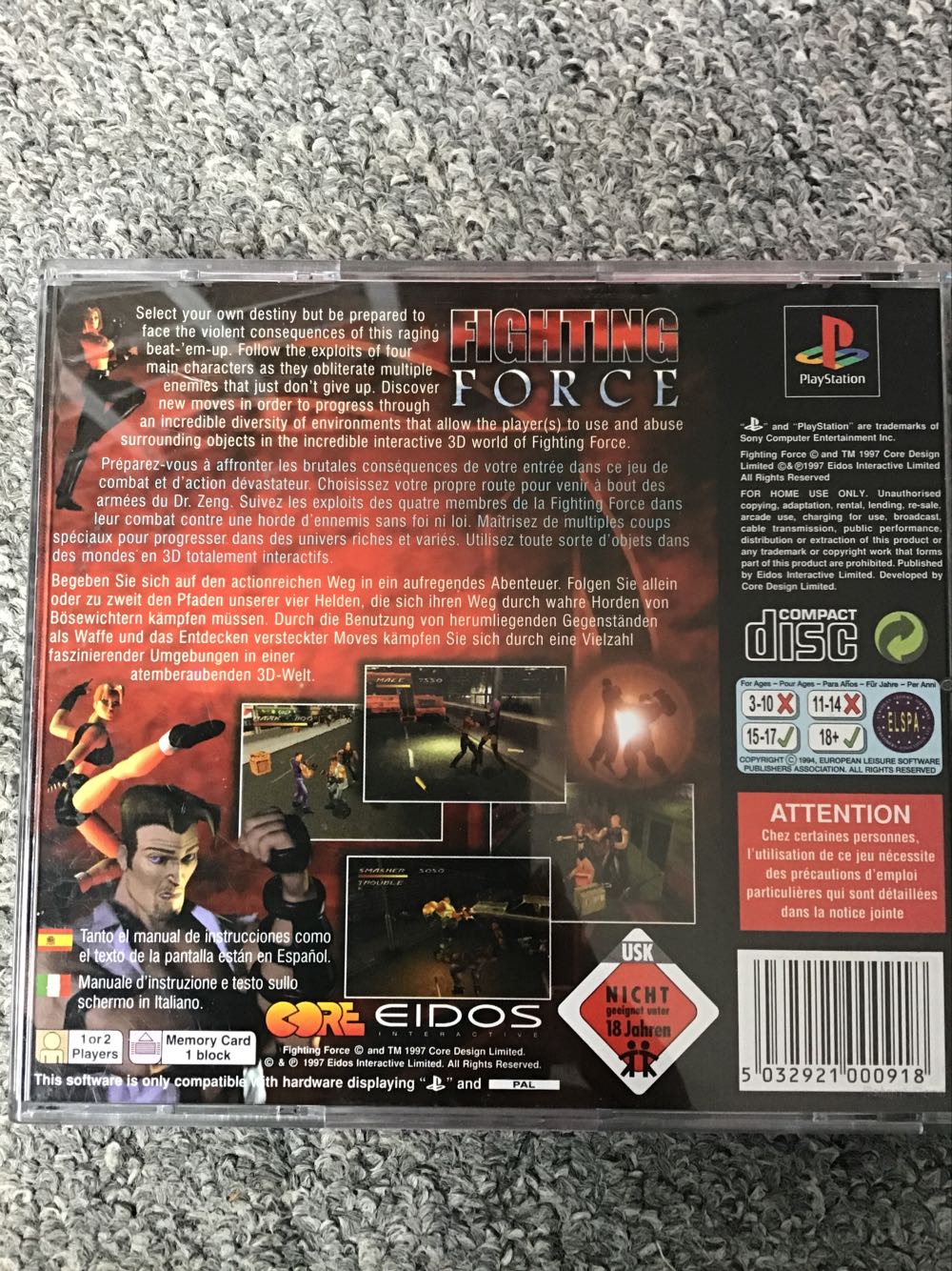 Fighting Force - Sony PlayStation (Eidos Interactive - 2) video game collectible [Barcode 5032921000918] - Main Image 4