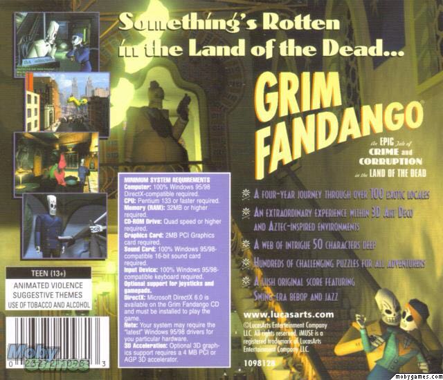 Grim Fandango - PC (LucasArts - 1) video game collectible [Barcode 023272109813] - Main Image 2