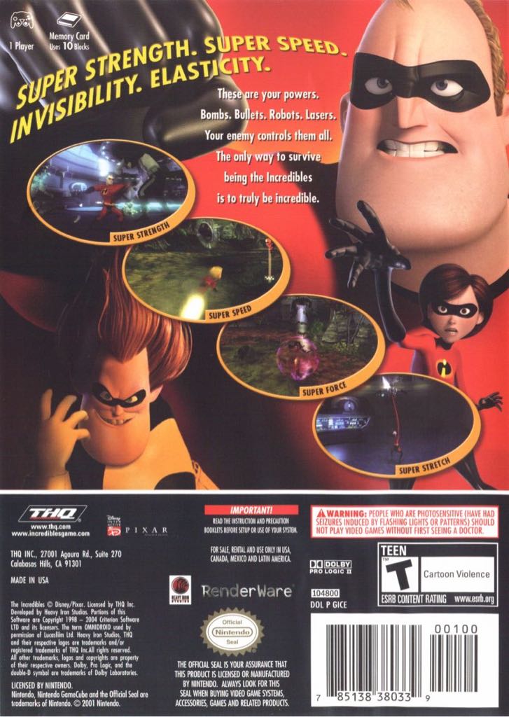 The Incredibles - Nintendo GameCube (THQ - 1) video game collectible [Barcode 125132380339] - Main Image 2