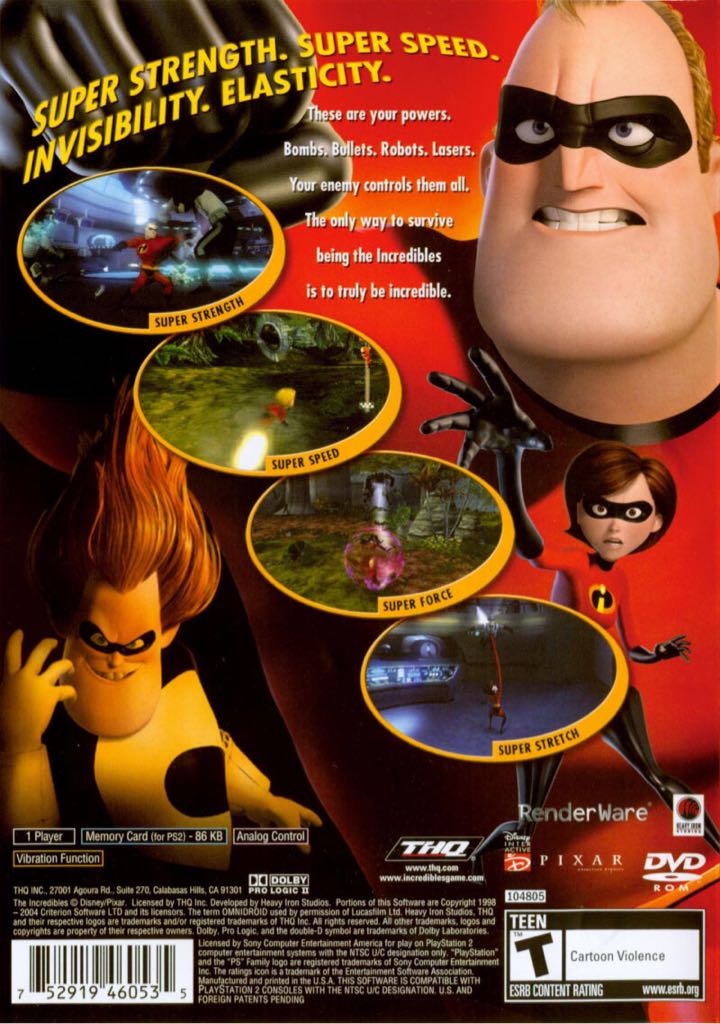 Incredibles (The) - Sony PlayStation 2 (PS2) (THQ - 1) video game collectible [Barcode 4005209057547] - Main Image 2