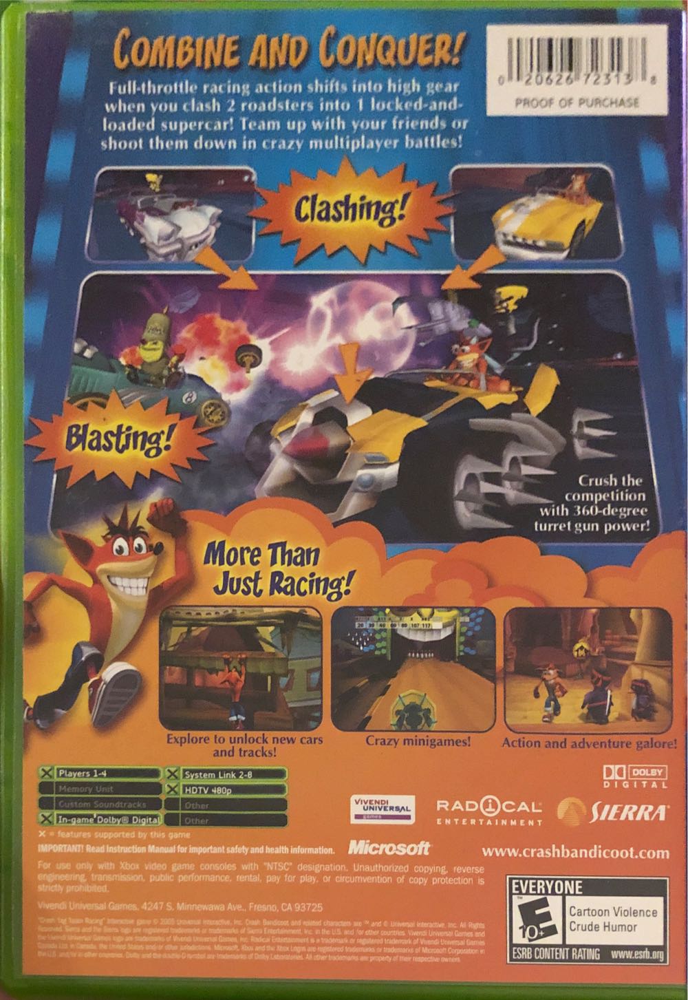 Crash Tag Team Racing - Microsoft Xbox (Sierra - 4) video game collectible [Barcode 020626723138] - Main Image 2