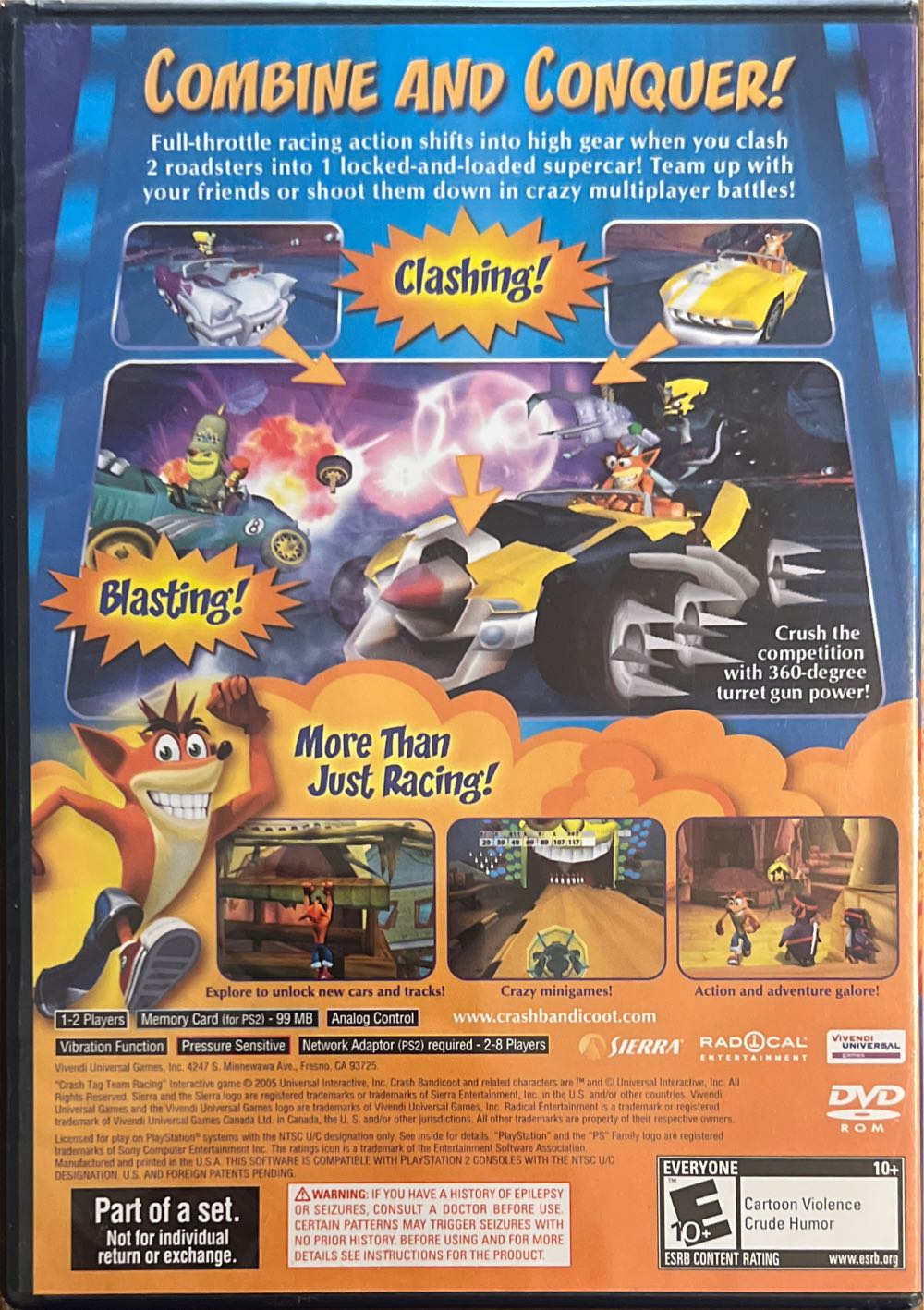 Crash Tag Team Racing - Sony PlayStation 2 (PS2) video game collectible [Barcode 020626723602] - Main Image 2
