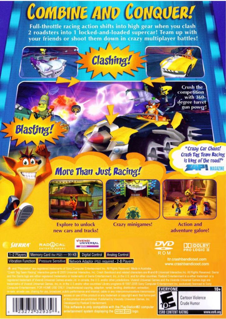 Crash Tag Team Racing - Sony PlayStation 2 (PS2) video game collectible - Main Image 2