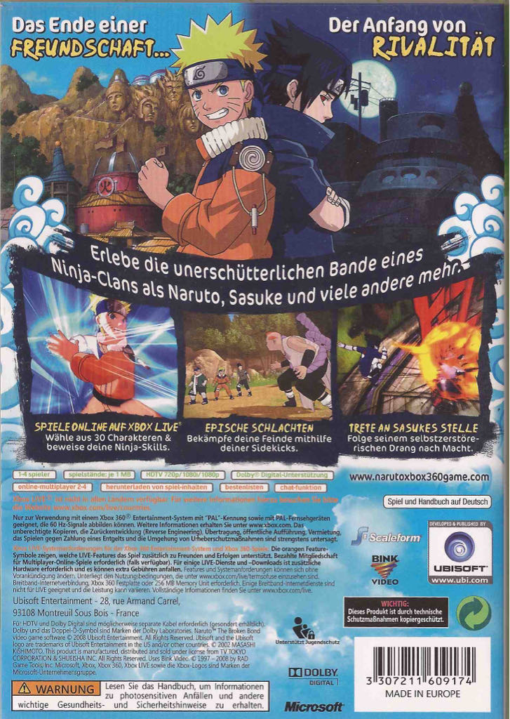 Naruto The Broken Bond - Microsoft Xbox 360 (Ubisoft Entertainment S.A. - 1-4) video game collectible [Barcode 008888524328] - Main Image 2