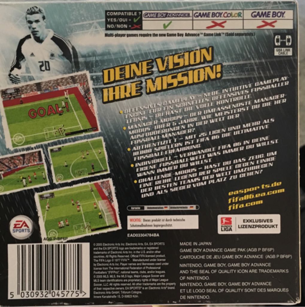FIFA 06 - Nintendo Game Boy Advance (GBA) (Ea Sports) video game collectible [Barcode 5030932045775] - Main Image 2