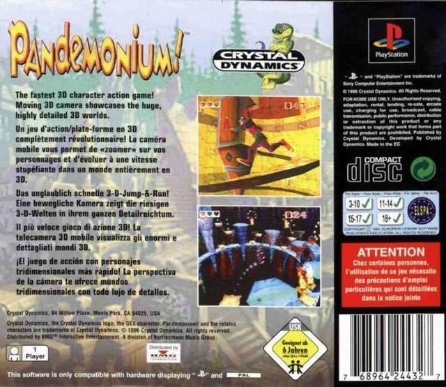 Pandemonium! - Sega Saturn (Crystal Dynamics - 2) video game collectible [Barcode 762964844327] - Main Image 2
