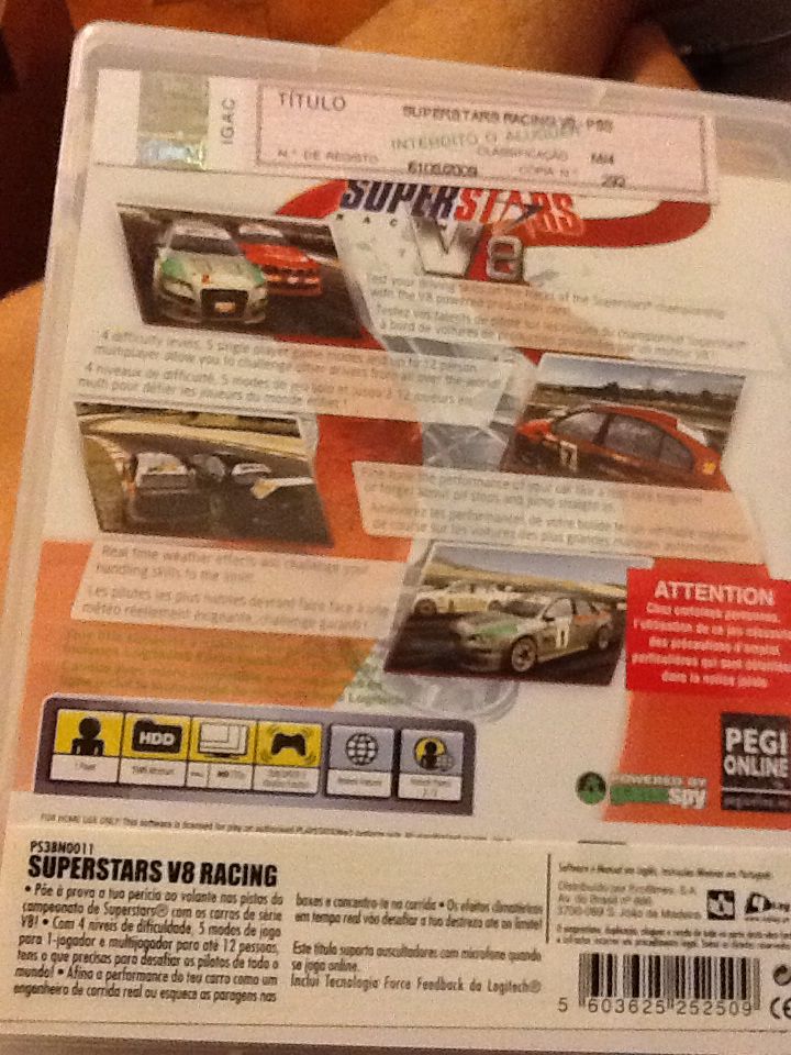 Superstars Racing V8 - Sony PlayStation 3 (PS3) video game collectible [Barcode 5603625252509] - Main Image 2