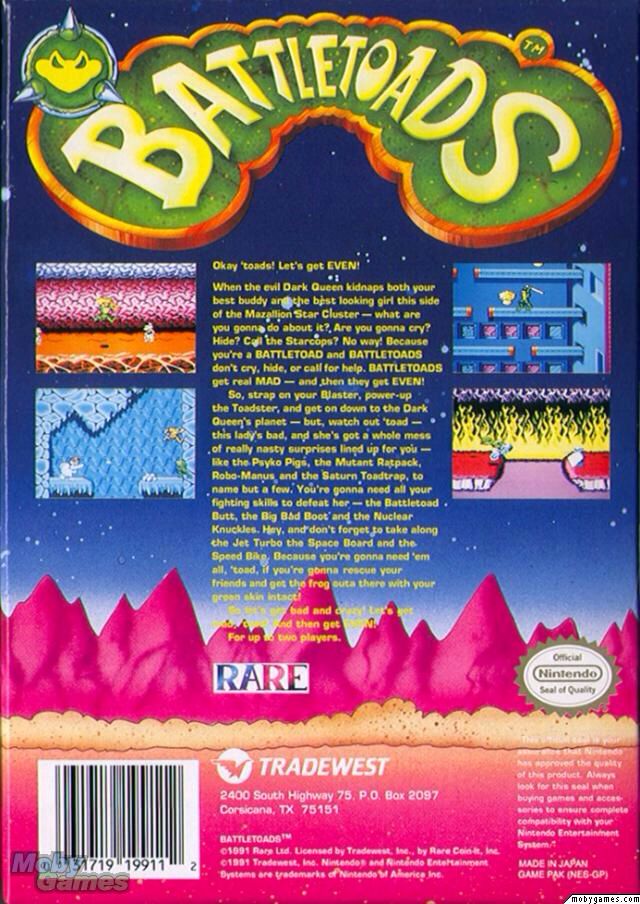 Battletoads - Nintendo Entertainment System (NES) (Tradewest - 2) video game collectible [Barcode 4974365610647] - Main Image 2