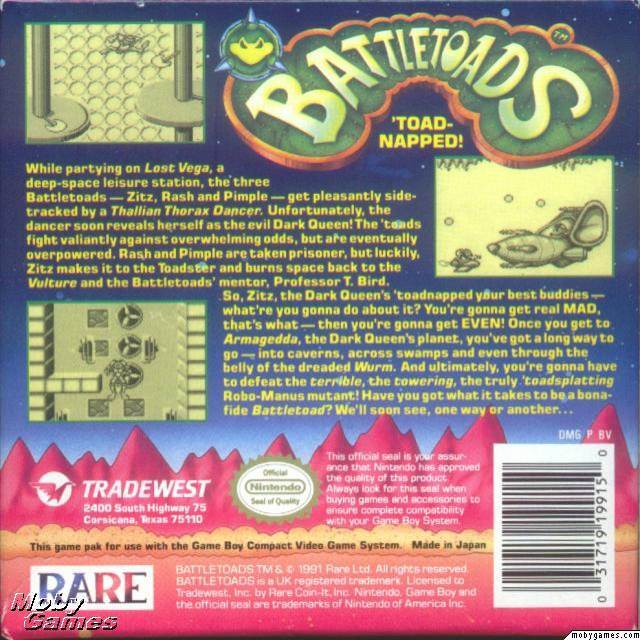 Battletoads - Nintendo Game Boy (Tradewest) video game collectible - Main Image 2