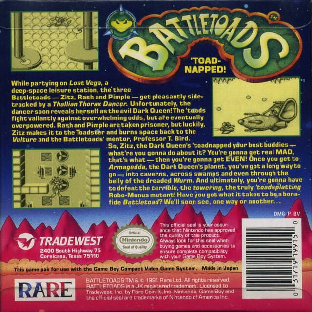 GameBoy / Battletoads - Nintendo Game Boy video game collectible - Main Image 2