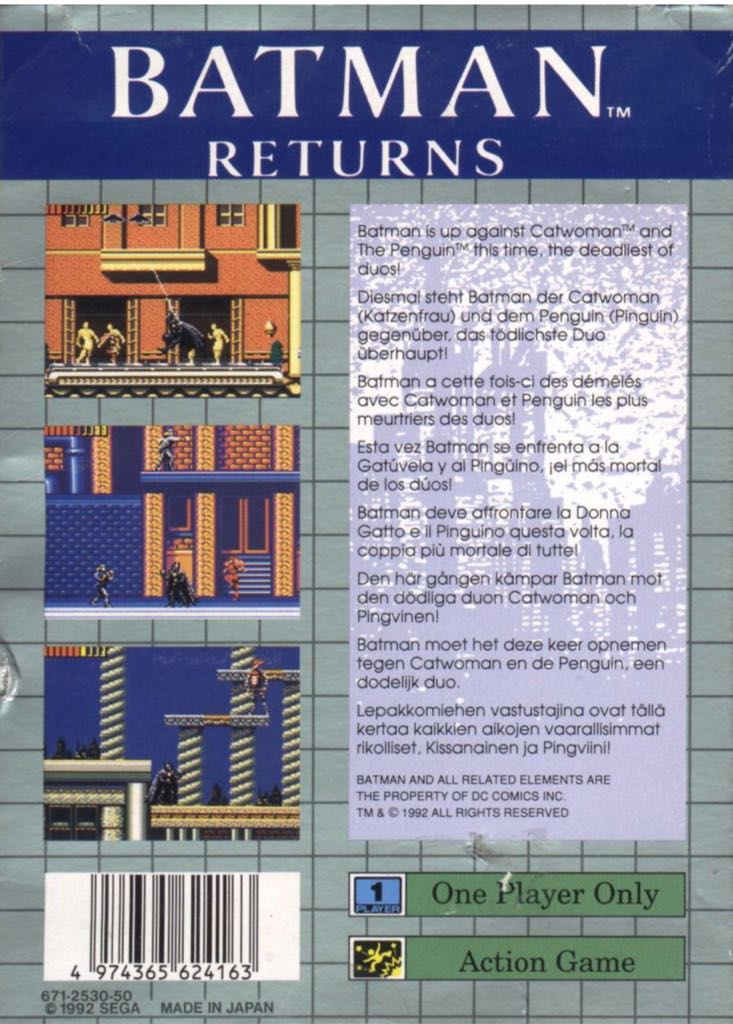 Batman Returns - Nintendo Entertainment System (NES) (Konami - 1) video game collectible [Barcode 5012967992385] - Main Image 2