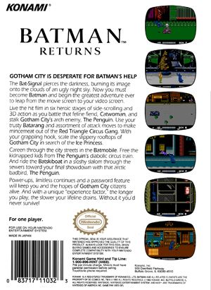Batman Returns - Nintendo Entertainment System (NES) video game collectible - Main Image 2
