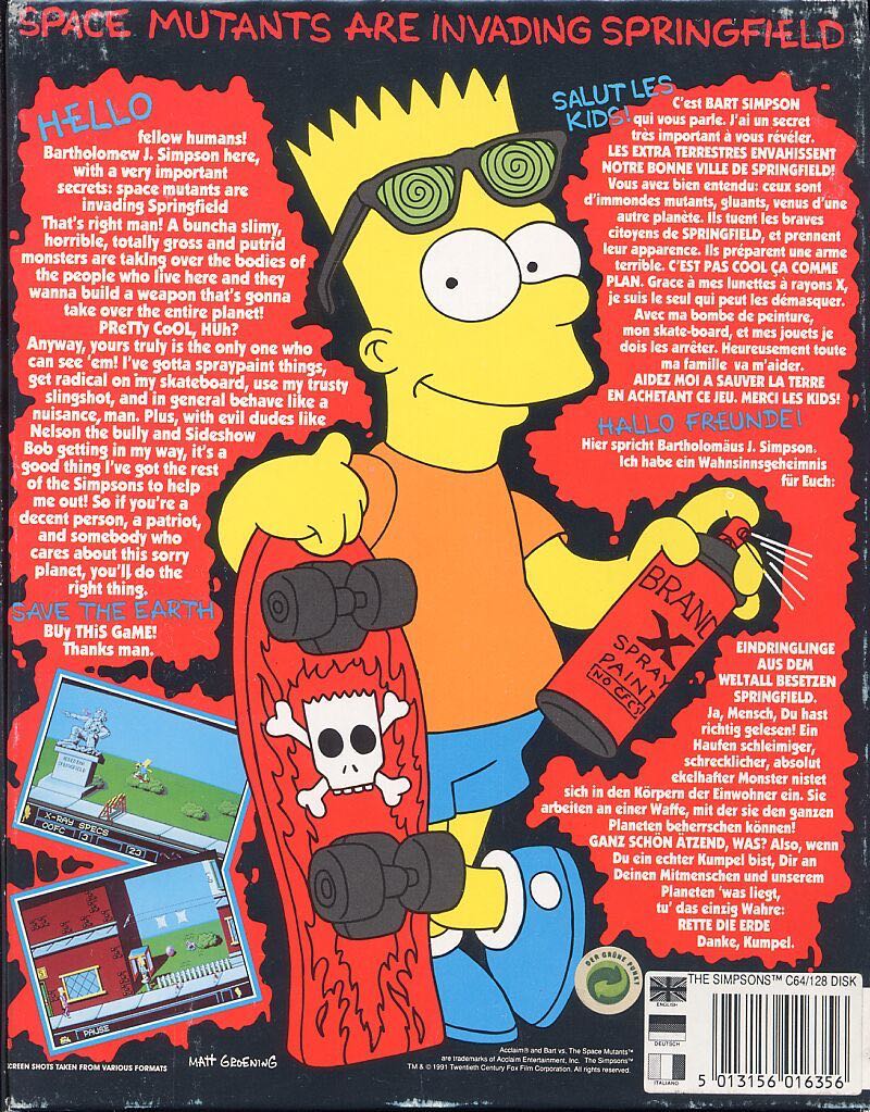 The Simpsons Bart Vs The Space Mutants - Sega Genesis (Mega Drive) video game collectible - Main Image 2