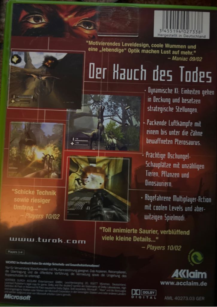 Turok Evolution - Microsoft Xbox (Aklaim - 4) video game collectible [Barcode 3455194027338] - Main Image 2