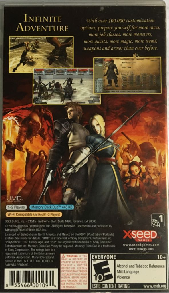 Valhalla Knights 2 - Sony PlayStation Portable (PSP) (XSEED Games - 1-2) video game collectible [Barcode 853466001094] - Main Image 2