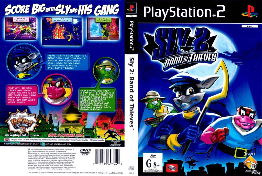 Sly 2: Band of Thieves - Sony PlayStation 2 (PS2) (Sony Computer Entertainment - 1) video game collectible [Barcode 711719621553] - Main Image 2