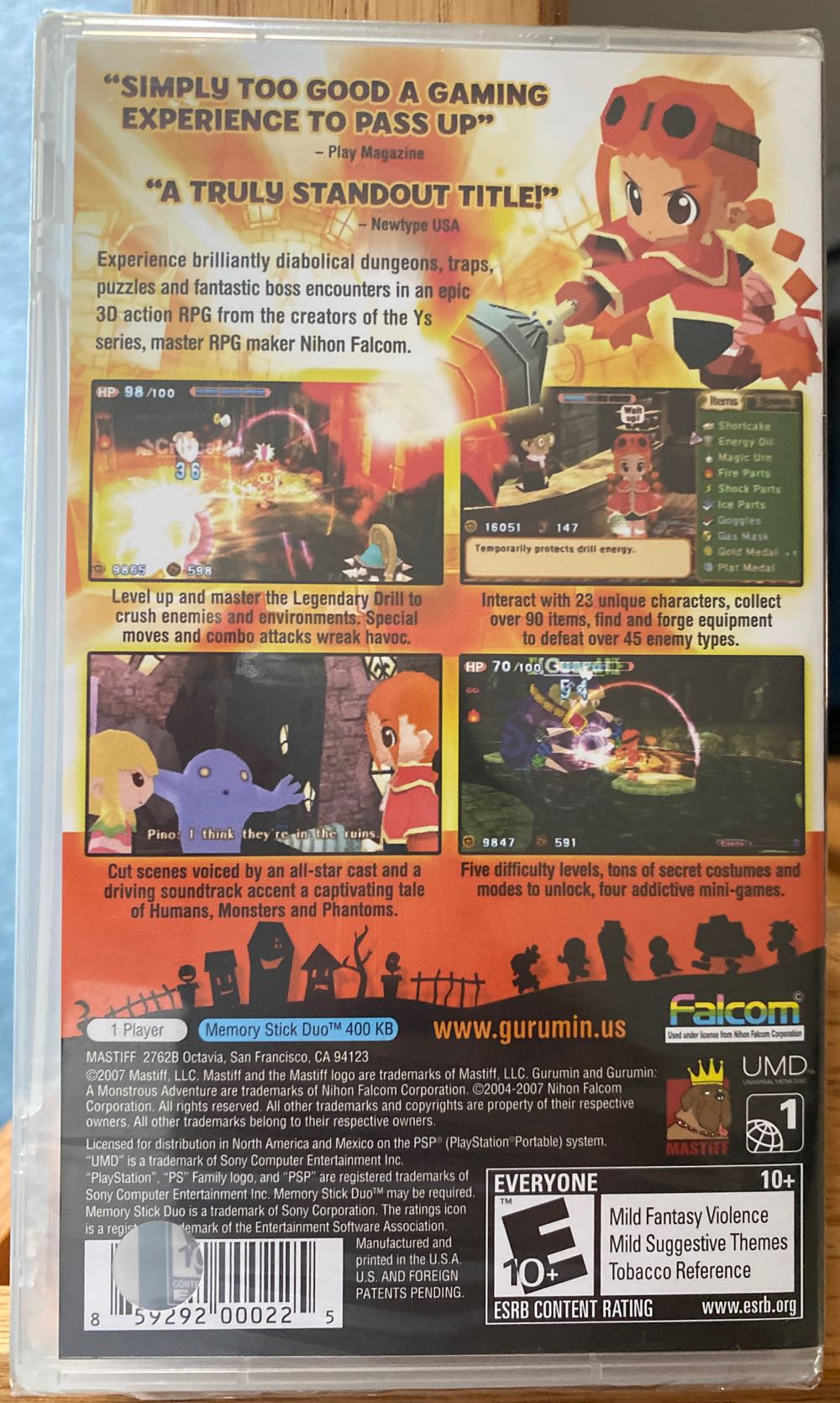 Gurumin: A Monstrous Adventure - Sony PlayStation Portable (PSP) (Mastiff - 1) video game collectible [Barcode 859292000225] - Main Image 4