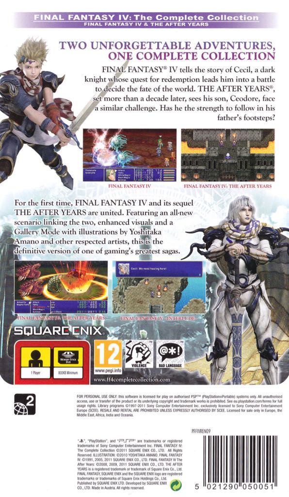 Final Fantasy - Sony PlayStation Portable (PSP) (Square Enix - 1) video game collectible [Barcode 5060121822504] - Main Image 2