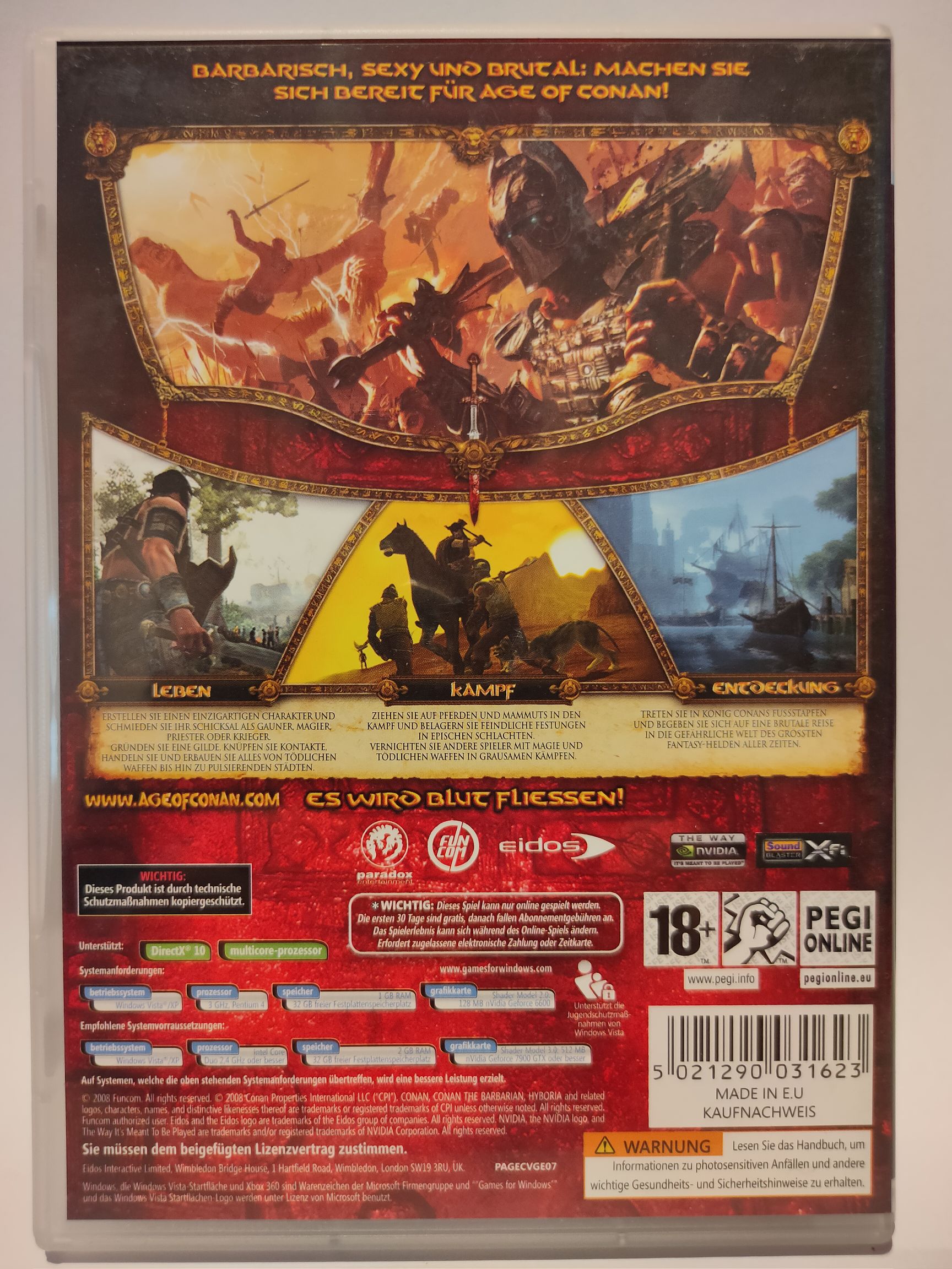 Age Of Conan: Hyborian Adventures - PC (Unlimited) video game collectible [Barcode 5021290031623] - Main Image 2