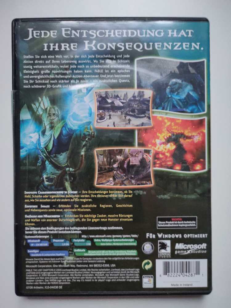 Fable The Lost Chapters - Valve Steam Deck video game collectible [Barcode 882224042871] - Main Image 2