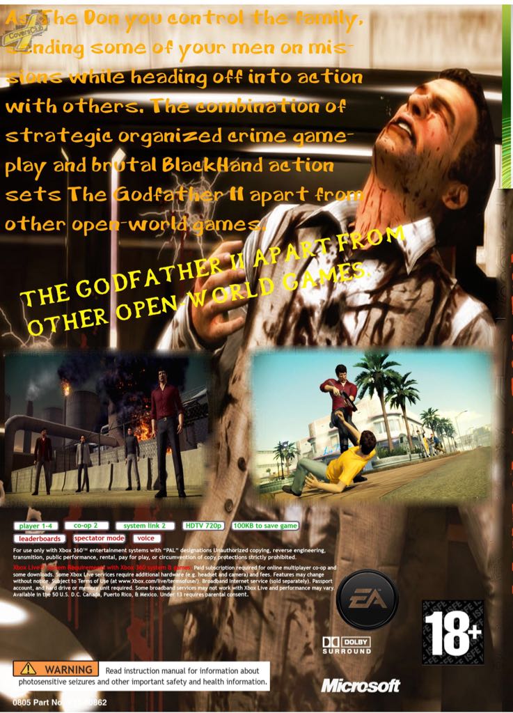 The Godfather II - Microsoft Xbox 360 (Electronic Arts/EA Games - 1) video game collectible [Barcode 014633358742] - Main Image 2