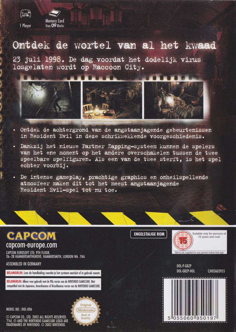 Resident Evil Zero - Nintendo GameCube (Capcom Eurosoft - 1) video game collectible [Barcode 5055060950197] - Main Image 2