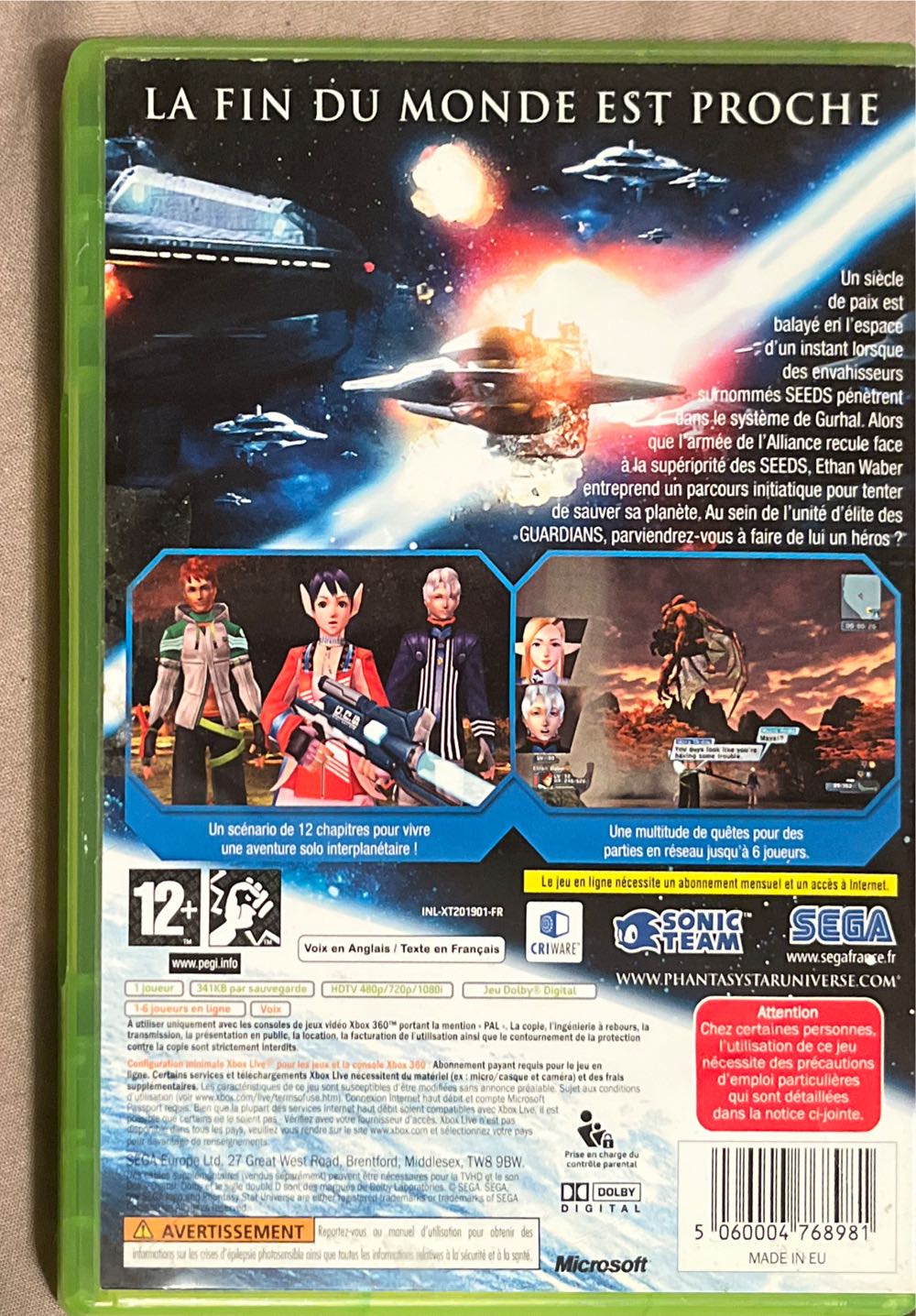 Phantasy Star Universe - Microsoft Xbox 360 (Sega - 1) video game collectible [Barcode 5060004768981] - Main Image 2
