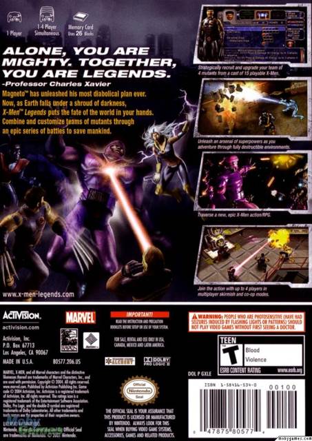 (2006) X-Men: The Official Game - Nintendo GameCube (Activision/Marvel Games/20th Century Games - 1) video game collectible [Barcode 047875815896] - Main Image 2