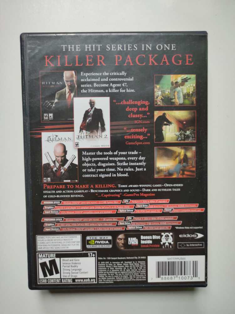 Hitman Trilogy - PC (Eidos Interactive - 1) video game collectible [Barcode 788687100731] - Main Image 2