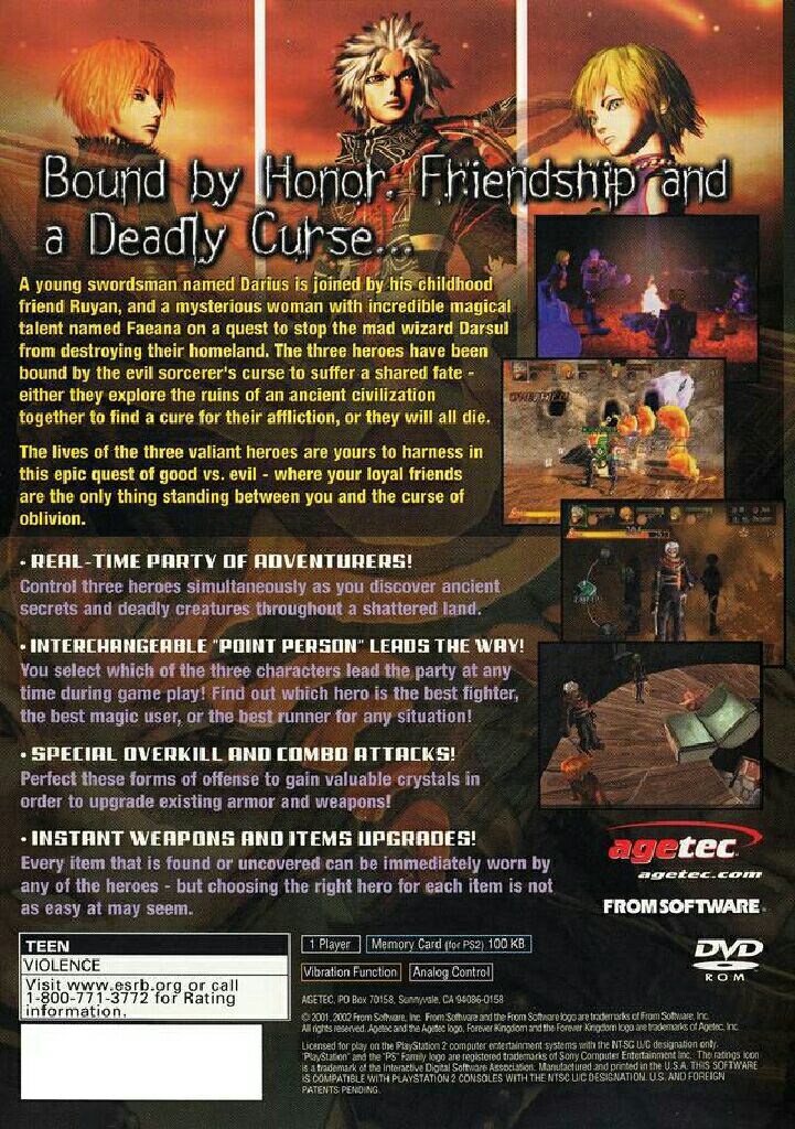 Forever Kingdom - Sony PlayStation 2 (PS2) (Agetec - 1) video game collectible [Barcode 093992089504] - Main Image 2