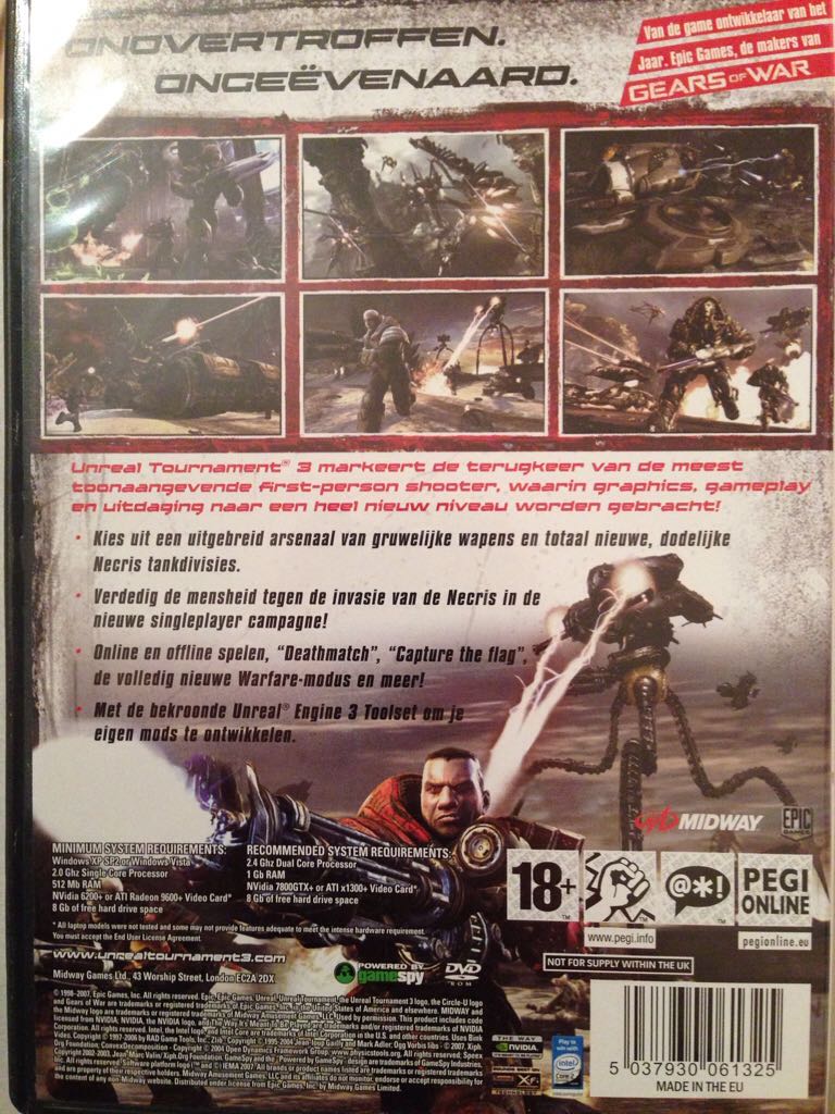 Unreal Tournament 3 - PC video game collectible [Barcode 5037930061325] - Main Image 2