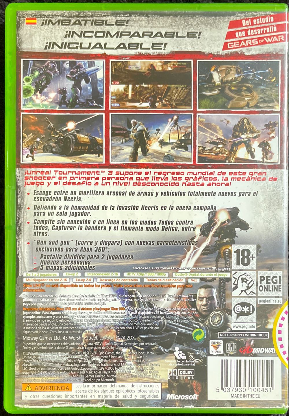 Unreal Tournament 3 - Microsoft Xbox 360 (Epic Games) video game collectible [Barcode 5037930100451] - Main Image 2
