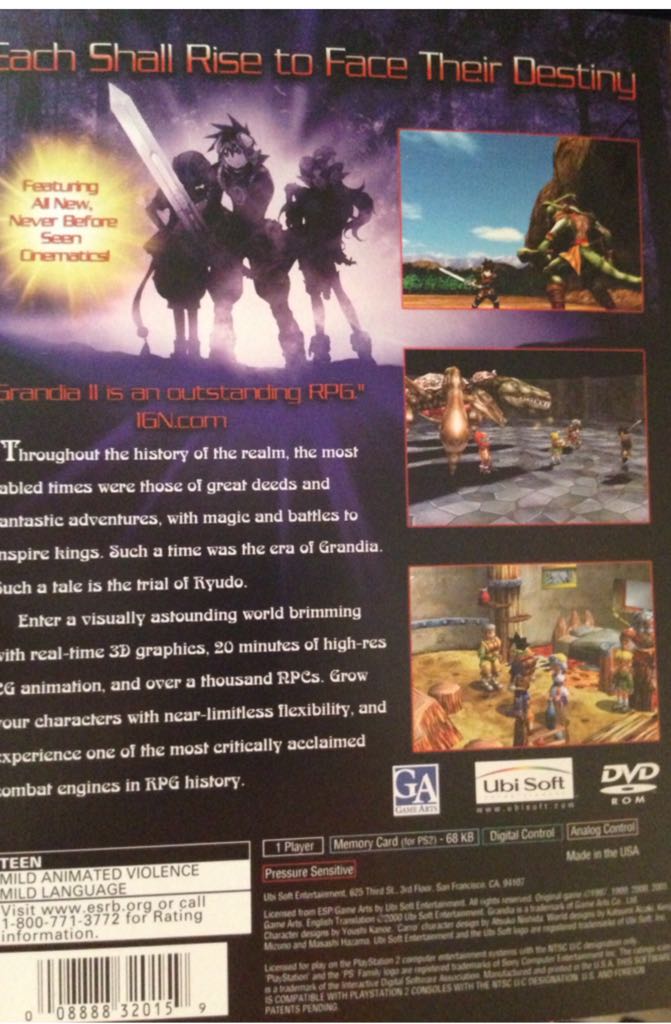 Grandia 2 - Sony PlayStation 2 (PS2) (Ubisoft) video game collectible - Main Image 2