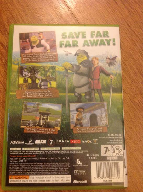 Shrek The Third - Microsoft Xbox 360 video game collectible [Barcode 5030917044410] - Main Image 2