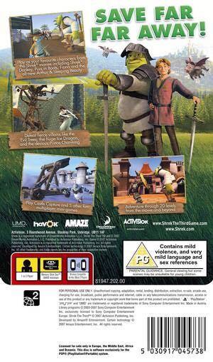 Shrek the Third - Sony PlayStation Portable (PSP) (Activision/Universal Brand Development - 2) video game collectible [Barcode 5030917045738] - Main Image 2
