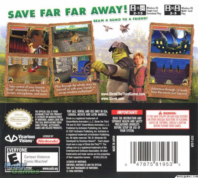 Shrek The Third - Nintendo DS (Activision - 1-3) video game collectible - Main Image 2