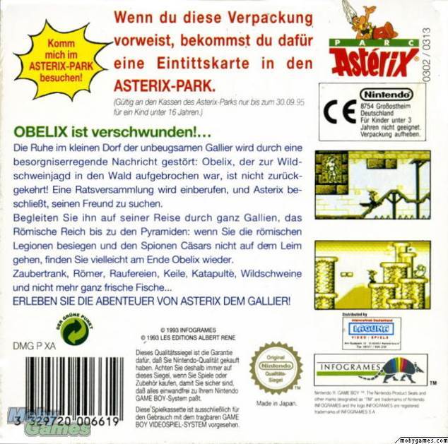(eu) Asterix - Nintendo Game Boy (Infogrames - 1) video game collectible [Barcode 3329720006619] - Main Image 2