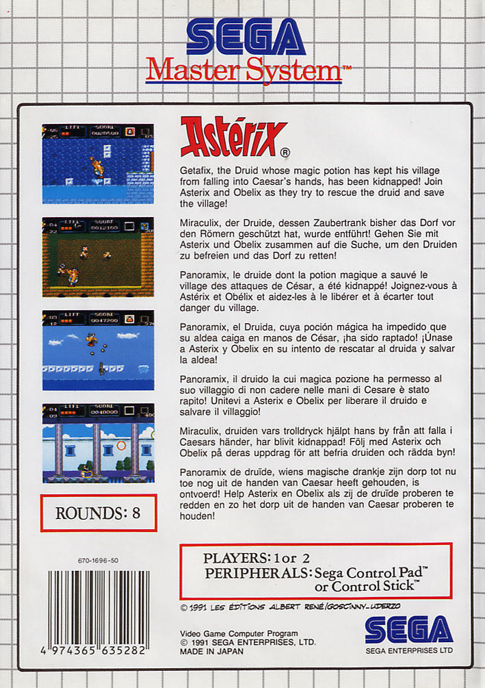 Asterix - Sega Master System (Sega - 1) video game collectible - Main Image 2