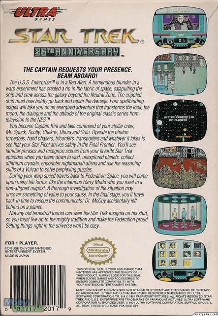 Star Trek: 25th Anniversary - Nintendo Entertainment System (NES) (Ultra Games - 1) video game collectible [Barcode 083717120179] - Main Image 2