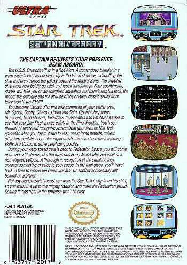 Star Trek: 25th Anniversary - Nintendo Entertainment System (NES) video game collectible - Main Image 2