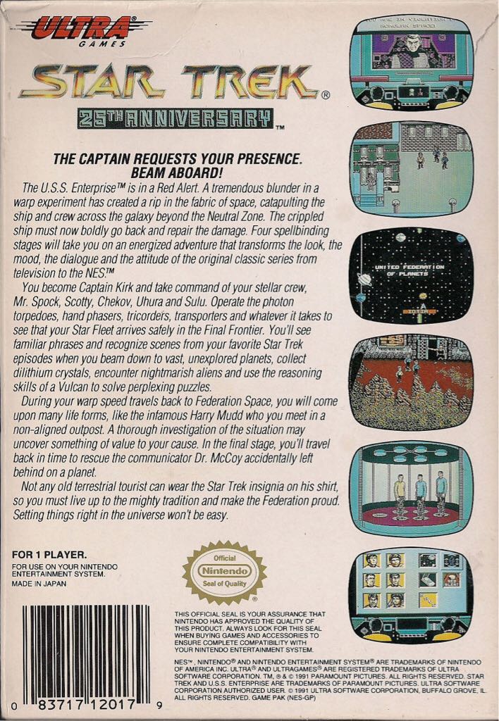 Star Trek: 25th Anniversary - Nintendo Entertainment System (NES) video game collectible - Main Image 2