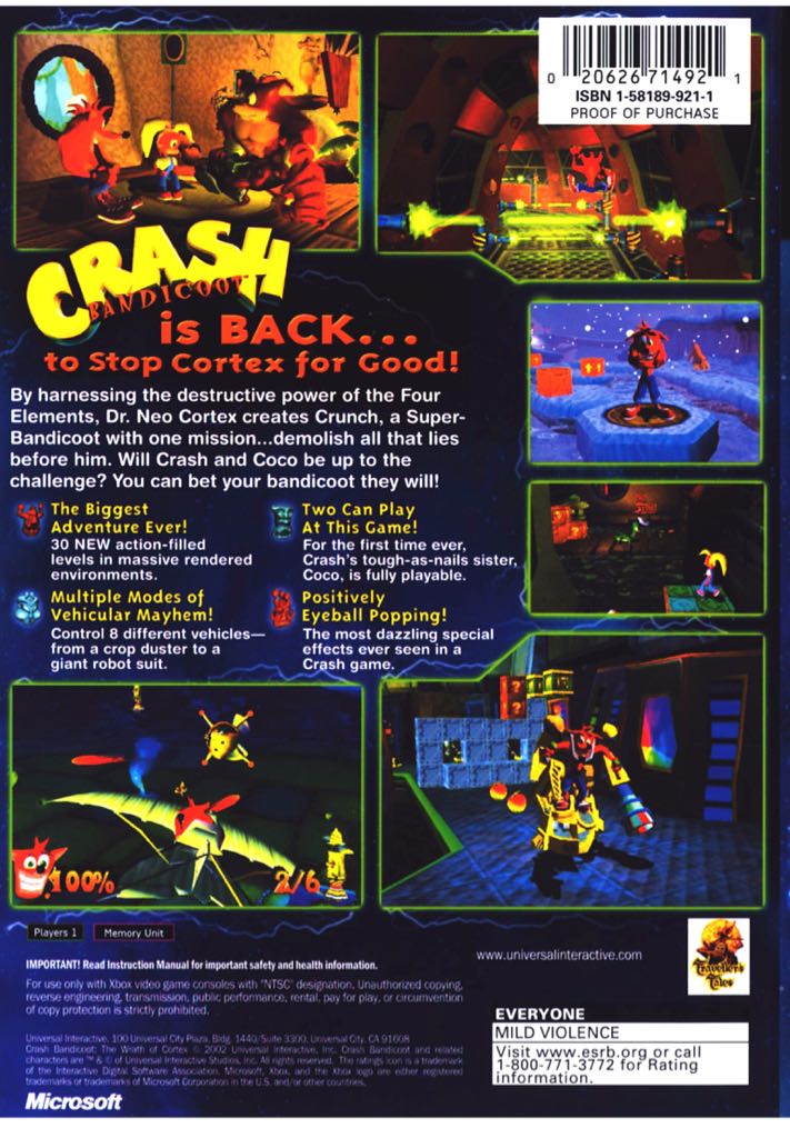 Crash Bandicoot: The Wrath of Cortex - Microsoft Xbox (1) video game collectible - Main Image 2