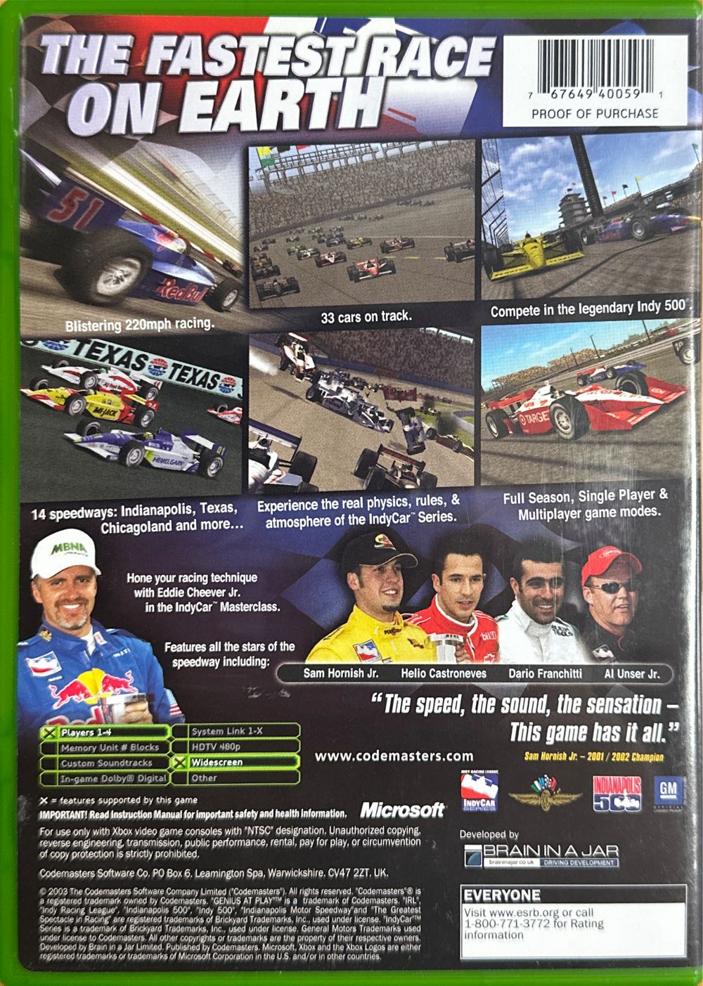 IndyCar Series - Microsoft Xbox (Codemasters - 4) video game collectible [Barcode 767649400591] - Main Image 2
