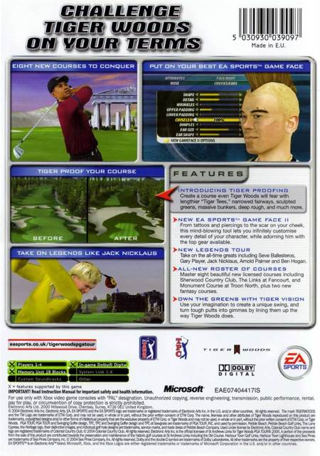 Tiger Woods PGA Tour 2005 - Microsoft Xbox ((EA) Electronic Arts - 1-4) video game collectible [Barcode 5030930039097] - Main Image 2