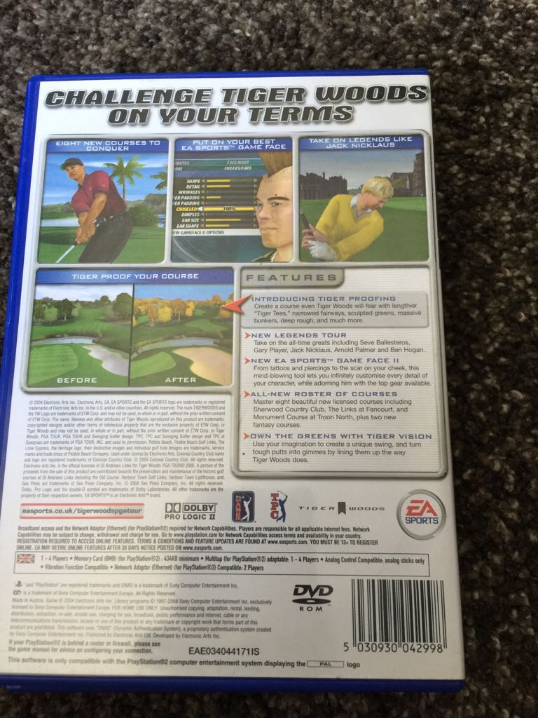 Tiger Woods PGA Tour 2005 - Sony PlayStation 2 (PS2) ((EA) Electronic Arts - 1-4) video game collectible [Barcode 5030930042998] - Main Image 2