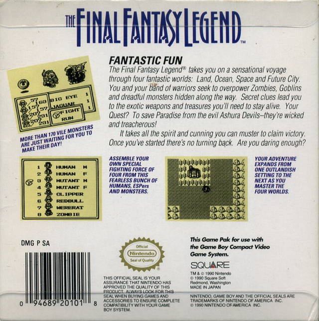 Final Fantasy Legend - Nintendo Game Boy (Square - 1) video game collectible [Barcode 094689201018] - Main Image 2